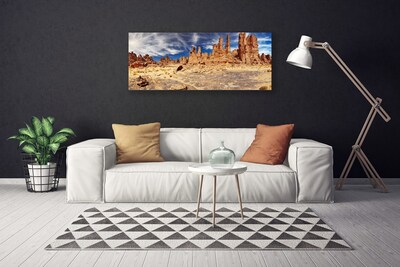 Tableaux sur toile Désert paysage brun blanc bleu