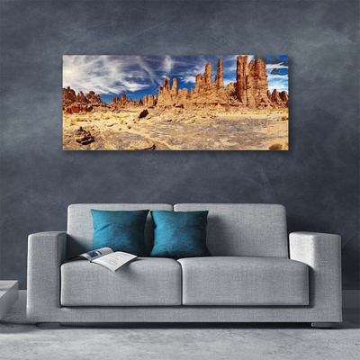 Tableaux sur toile Désert paysage brun blanc bleu