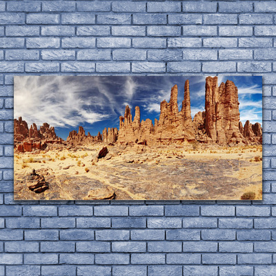 Tableaux sur toile Désert paysage brun blanc bleu