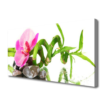 Tableaux sur toile Fleur floral rose vert gris blanc