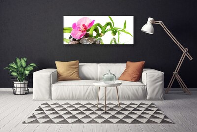 Tableaux sur toile Fleur floral rose vert gris blanc