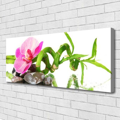 Tableaux sur toile Fleur floral rose vert gris blanc