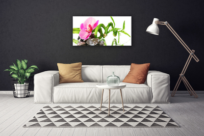 Tableaux sur toile Fleur floral rose vert gris blanc