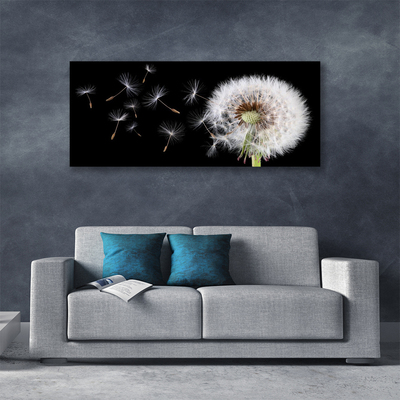 Tableaux sur toile Pissenlit floral blanc noir