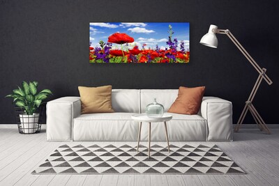 Tableaux sur toile Fleurs nature rouge bleu violet vert