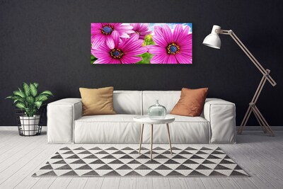 Tableaux sur toile Fleurs floral rose jaune bleu