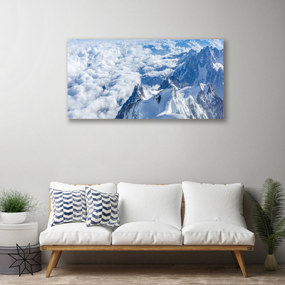 Tableaux sur toile Montagnes paysage gris blanc