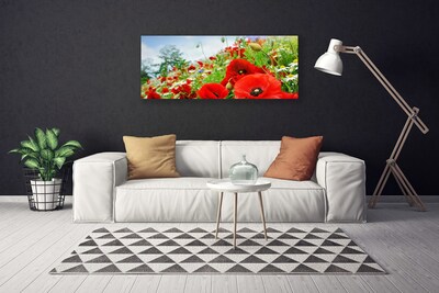 Tableaux sur toile Fleurs nature rouge vert