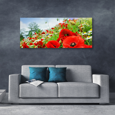 Tableaux sur toile Fleurs nature rouge vert