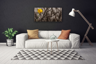 Tableaux sur toile Branche fleur floral gris jaune