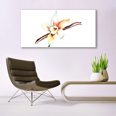 Tableaux sur toile Fleur art blanc brun rouge