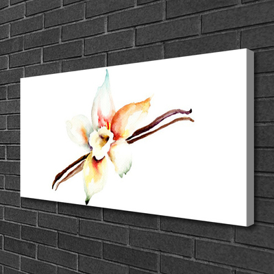 Tableaux sur toile Fleur art blanc brun rouge