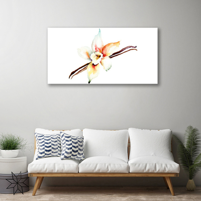 Tableaux sur toile Fleur art blanc brun rouge