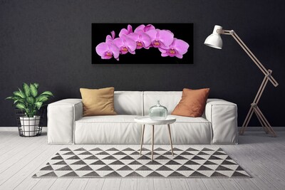 Tableaux sur toile Fleurs floral rose noir