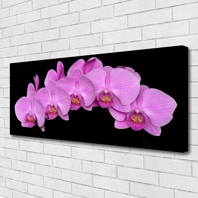 Tableaux sur toile Fleurs floral rose noir