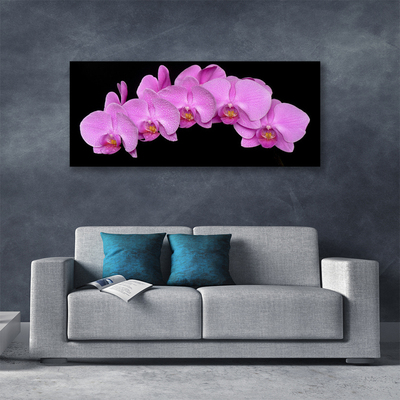 Tableaux sur toile Fleurs floral rose noir