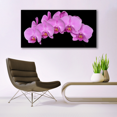 Tableaux sur toile Fleurs floral rose noir