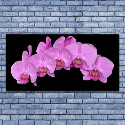 Tableaux sur toile Fleurs floral rose noir