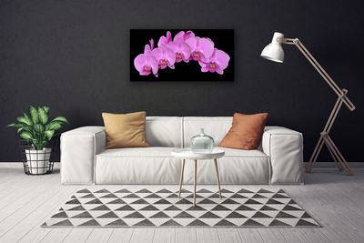 Tableaux sur toile Fleurs floral rose noir