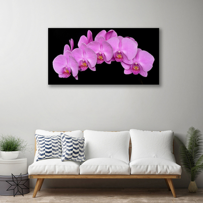 Tableaux sur toile Fleurs floral rose noir