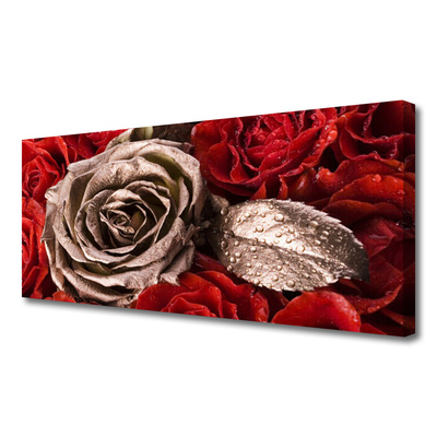 Tableaux sur toile Roses floral rouge