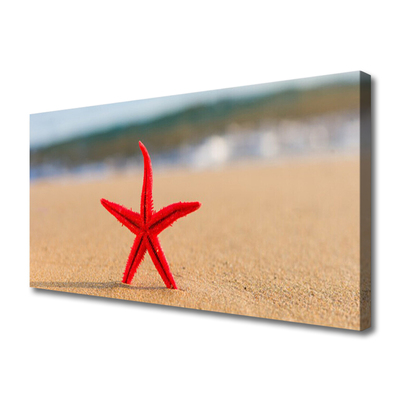 Tableaux sur toile Plage étoile de mer art rouge