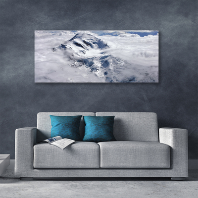 Tableaux sur toile Montagne brouillard paysage gris blanc