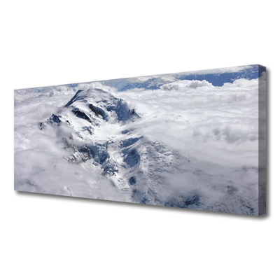 Tableaux sur toile Montagne brouillard paysage gris blanc