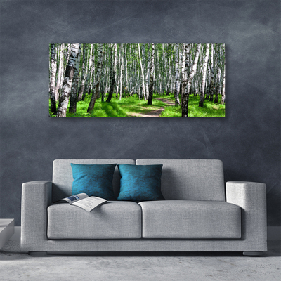 Tableaux sur toile Arbres herbe nature noir blanc vert