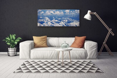 Tableaux sur toile Montagnes nuages paysage blanc bleu gris