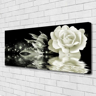 Tableaux sur toile Rose floral blanc noir