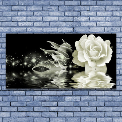 Tableaux sur toile Rose floral blanc noir
