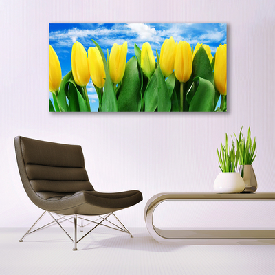 Tableaux sur toile Tulipes floral vert