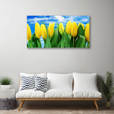 Tableaux sur toile Tulipes floral vert