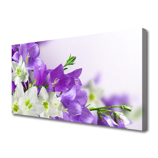 Tableaux sur toile Fleurs floral blanc vert rose