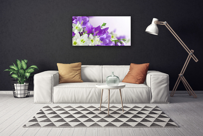 Tableaux sur toile Fleurs floral blanc vert rose