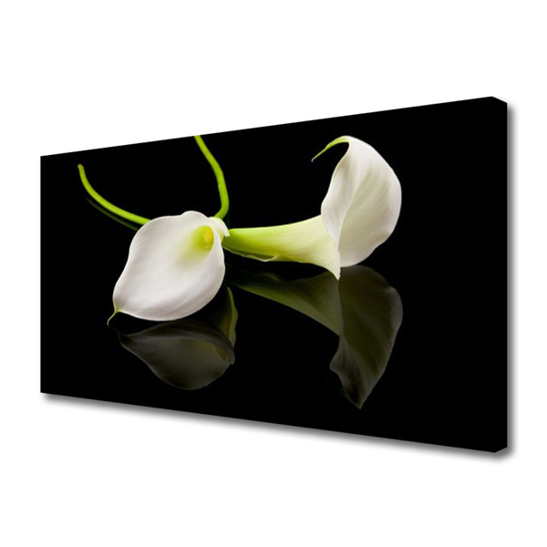 Tableaux sur toile Fleurs floral blanc noir