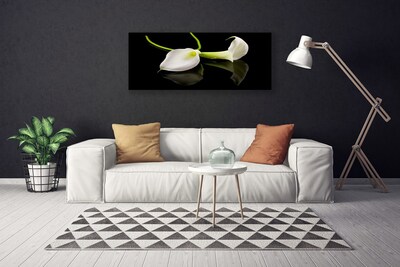 Tableaux sur toile Fleurs floral blanc noir