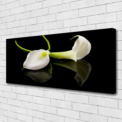 Tableaux sur toile Fleurs floral blanc noir