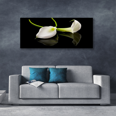 Tableaux sur toile Fleurs floral blanc noir