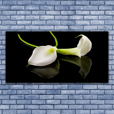 Tableaux sur toile Fleurs floral blanc noir