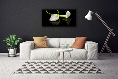 Tableaux sur toile Fleurs floral blanc noir