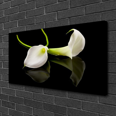 Tableaux sur toile Fleurs floral blanc noir