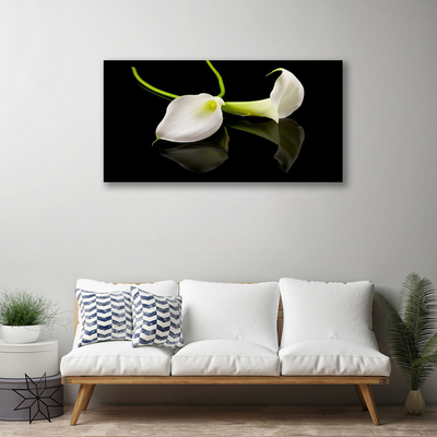 Tableaux sur toile Fleurs floral blanc noir