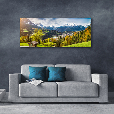 Tableaux sur toile Alpes paysage vert bleu