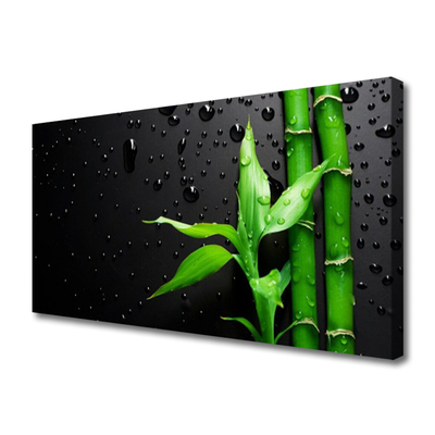 Tableaux sur toile Bambou feuilles floral vert noir