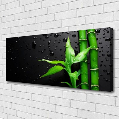 Tableaux sur toile Bambou feuilles floral vert noir