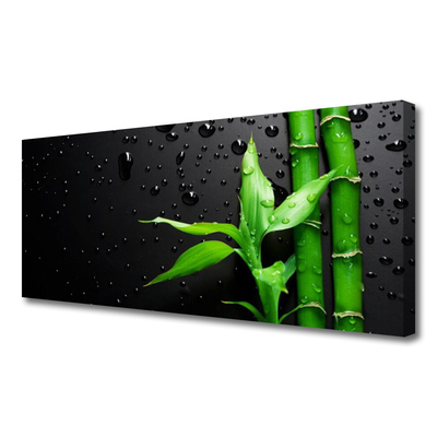 Tableaux sur toile Bambou feuilles floral vert noir