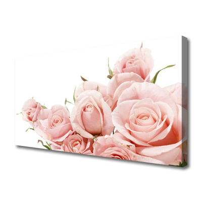 Tableaux sur toile Roses floral beige blanc