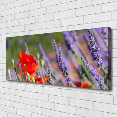 Tableaux sur toile Fleurs floral rouge violet vert